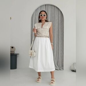 COMBINATION POPLIN DRESS SIZE L